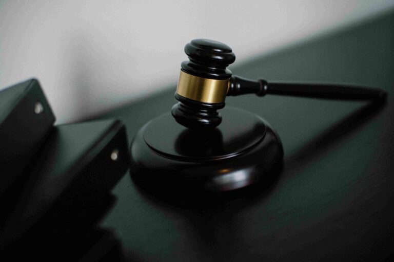 gavel and files